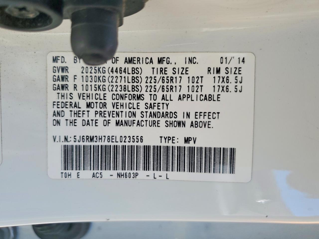 2014 HONDA CR-V EXL photo 14
