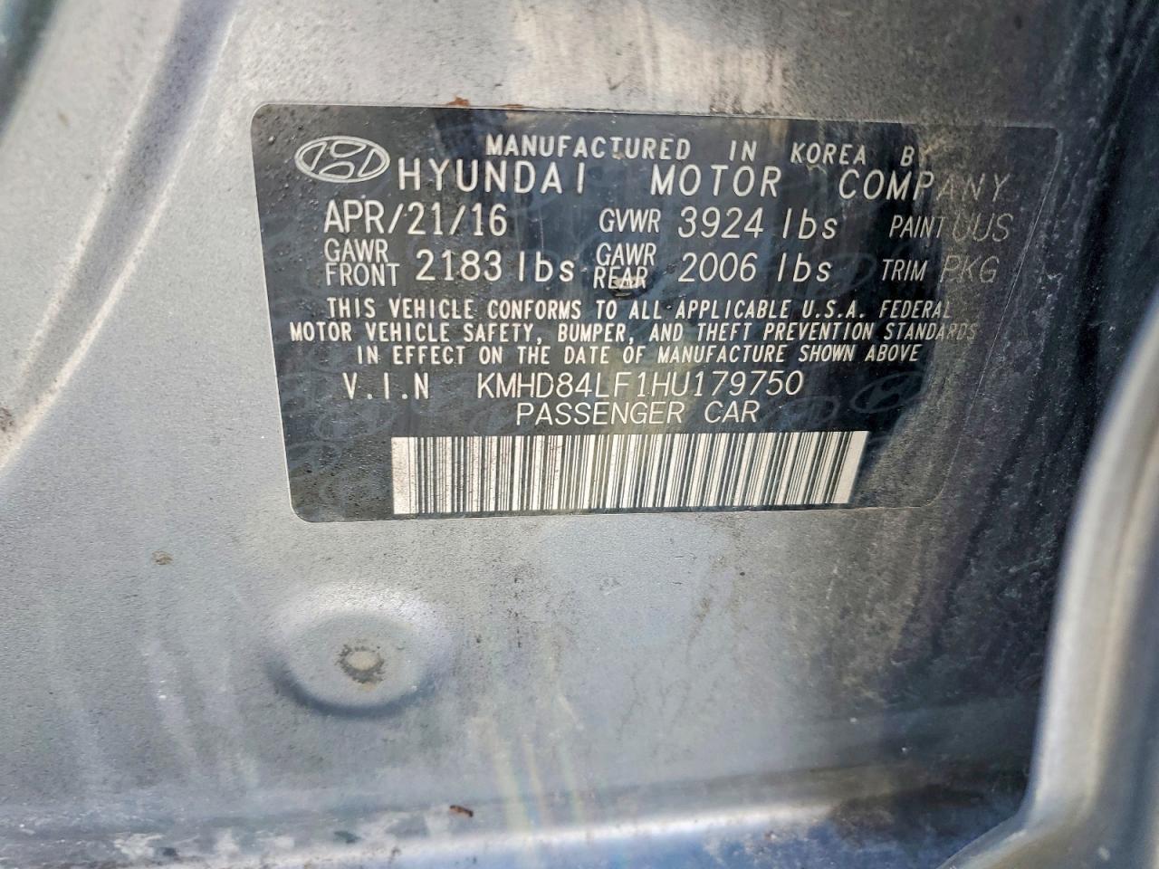 2017 HYUNDAI ELANTRA LIMITED photo 12