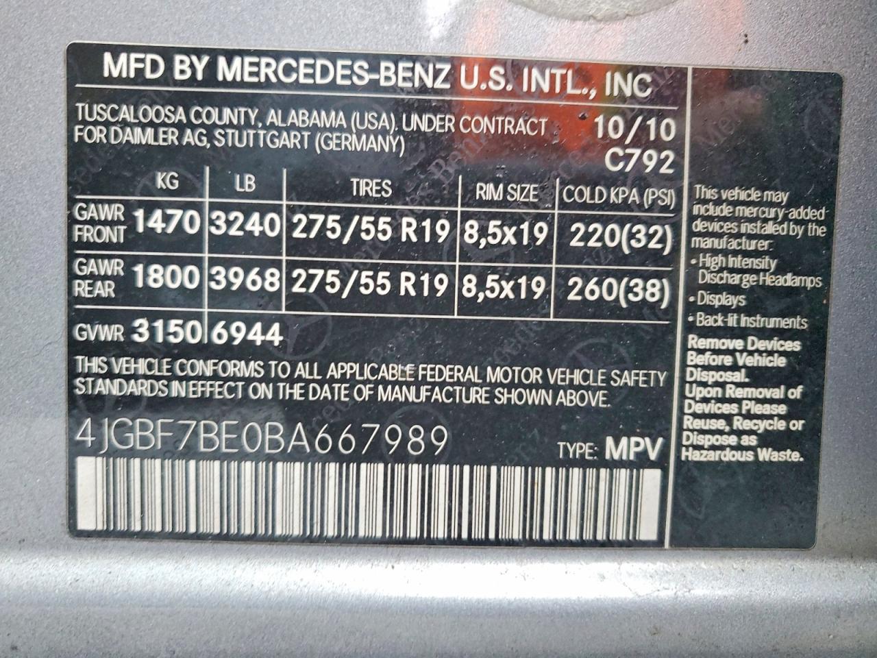 2011 MERCEDES-BENZ GL 450 4MATIC photo 13