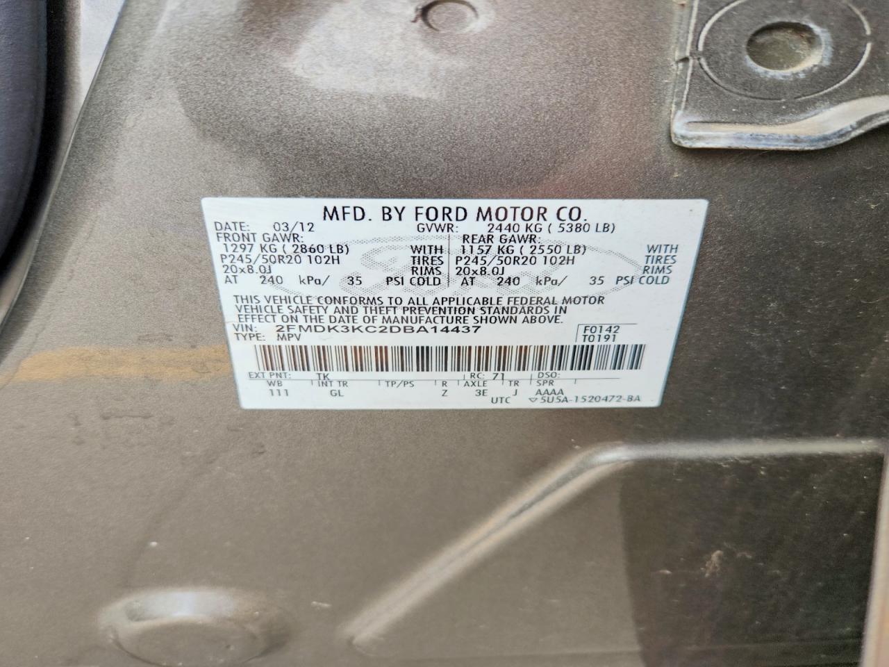 2013 FORD EDGE LIMITED photo 25