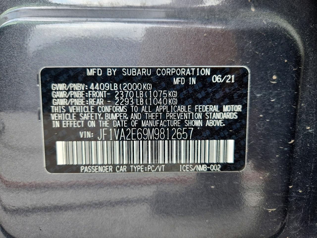 2021 SUBARU WRX STI photo 23