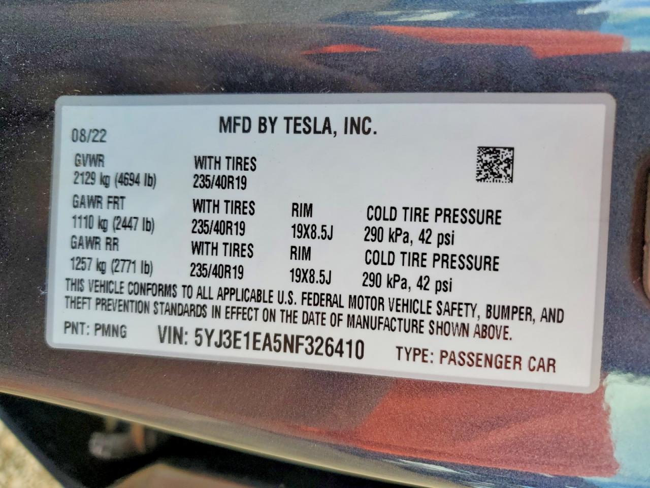 2022 TESLA MODEL 3 photo 12