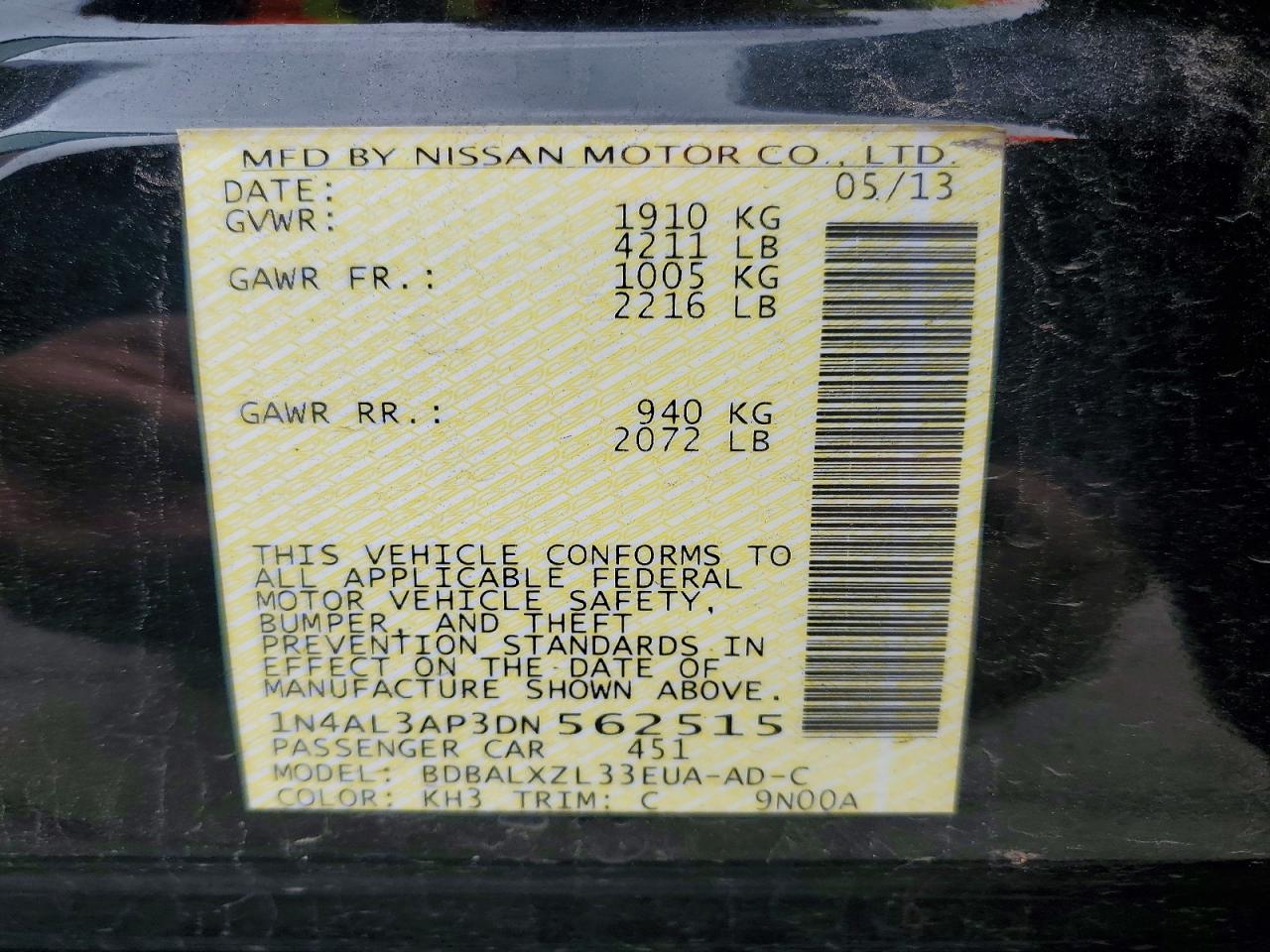 2013 NISSAN ALTIMA 2.5 photo 13