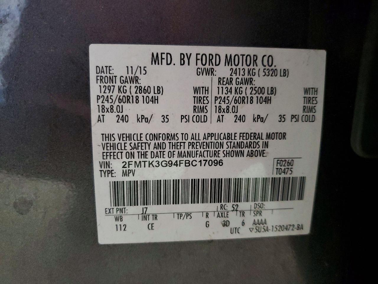 2015 FORD EDGE SE photo 37