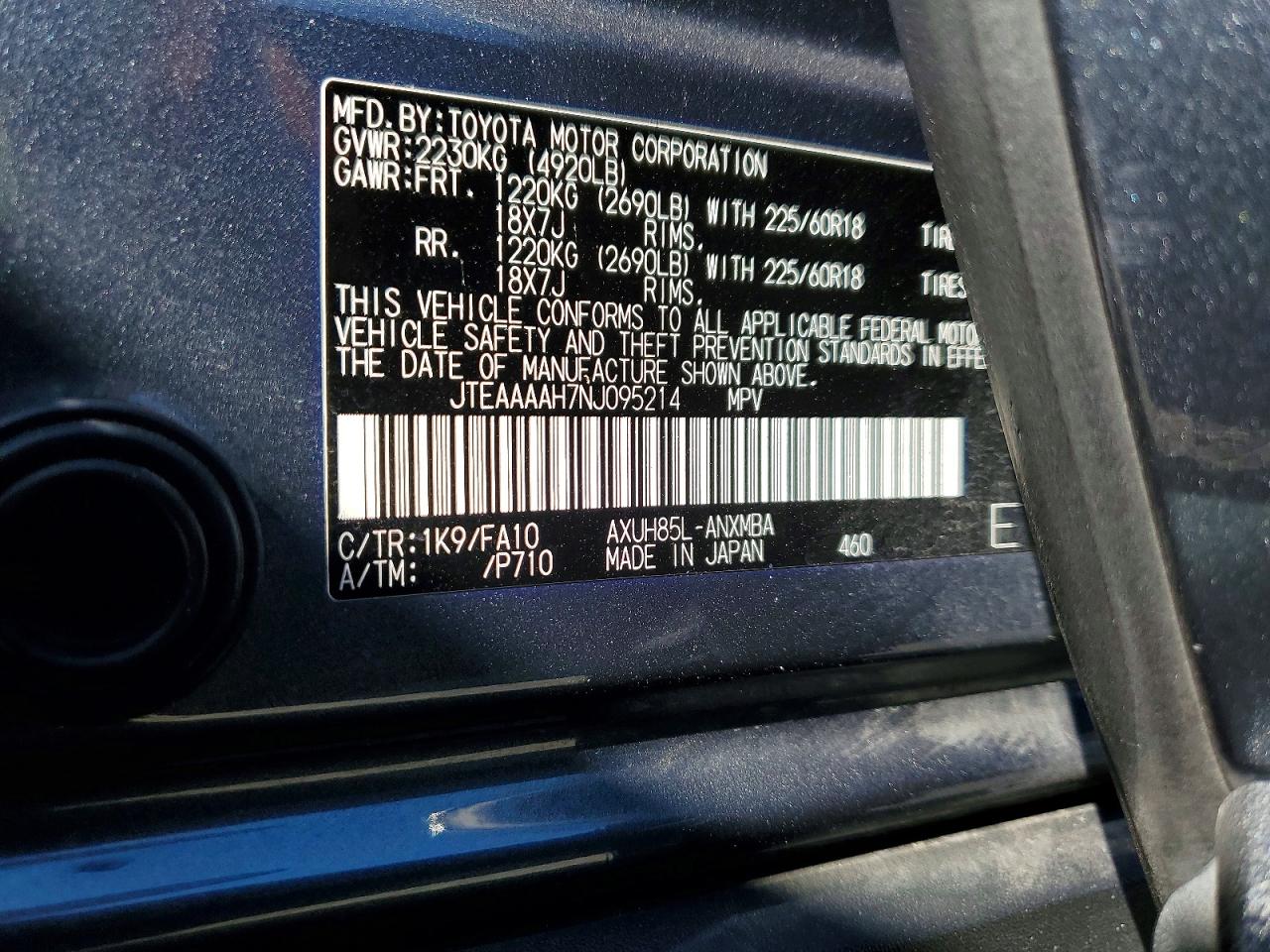 2022 TOYOTA VENZA LE photo 23