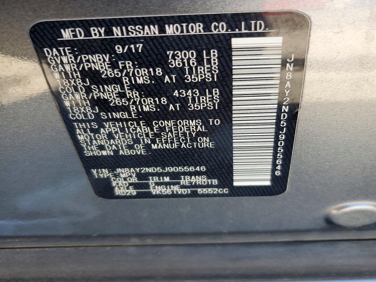 2018 NISSAN ARMADA SV photo 13