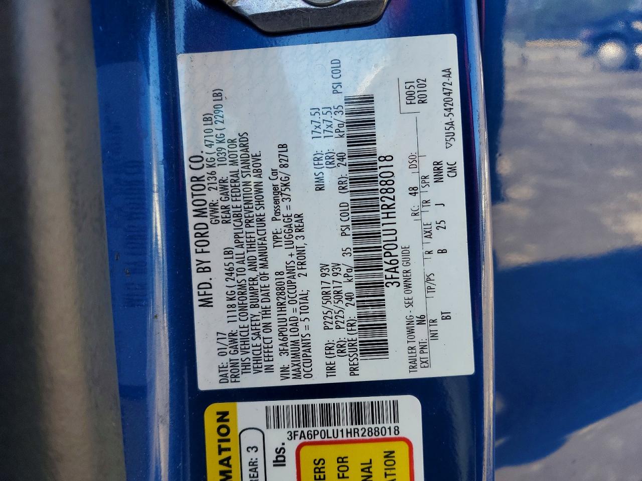2017 FORD FUSION SE HYBRID photo 34