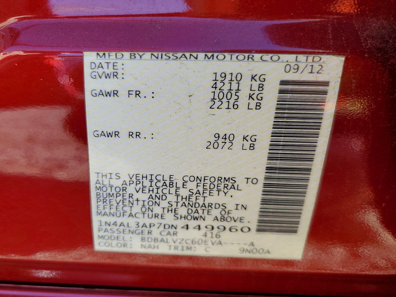 2013 NISSAN ALTIMA 2.5 photo 23