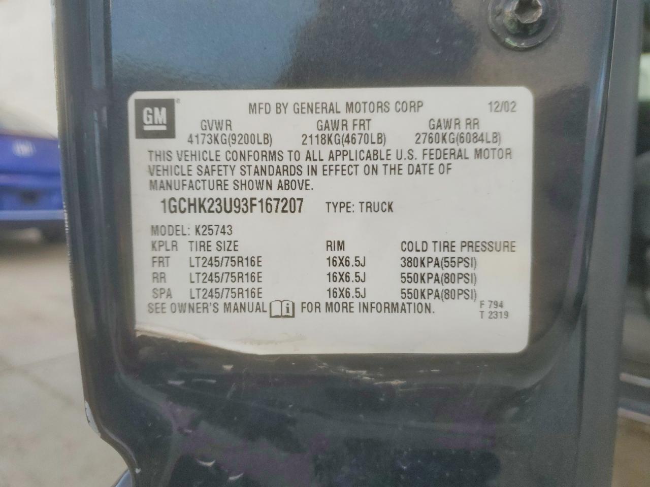 2003 CHEVROLET SILVERADO K2500 HEAVY DUTY photo 13
