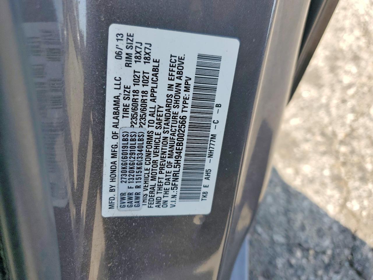 2014 HONDA ODYSSEY TOURING photo 37