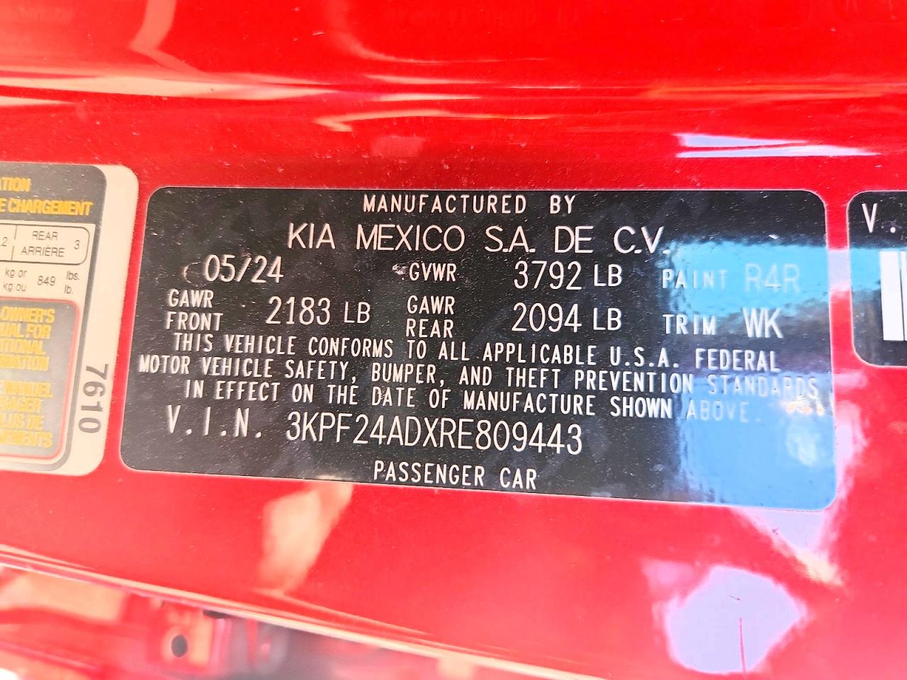 2024 KIA FORTE LXS photo 13