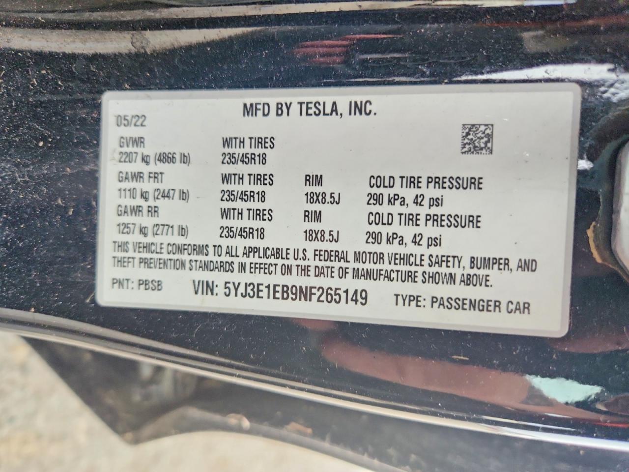 2022 TESLA MODEL 3 photo 25