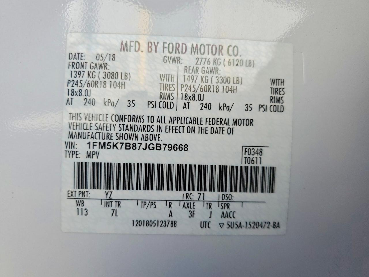 2018 FORD EXPLORER photo 40