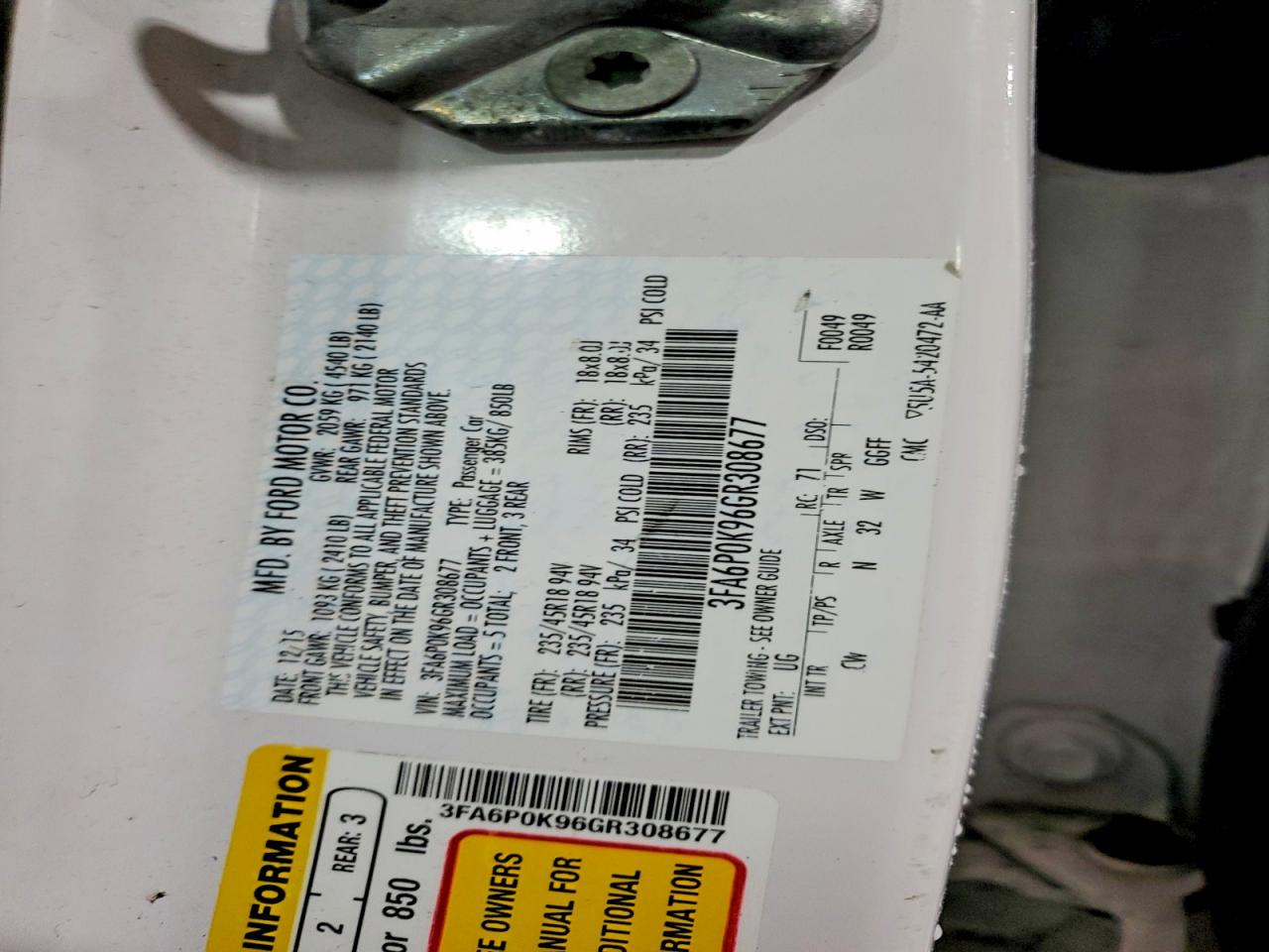 2016 FORD FUSION TITANIUM photo 23