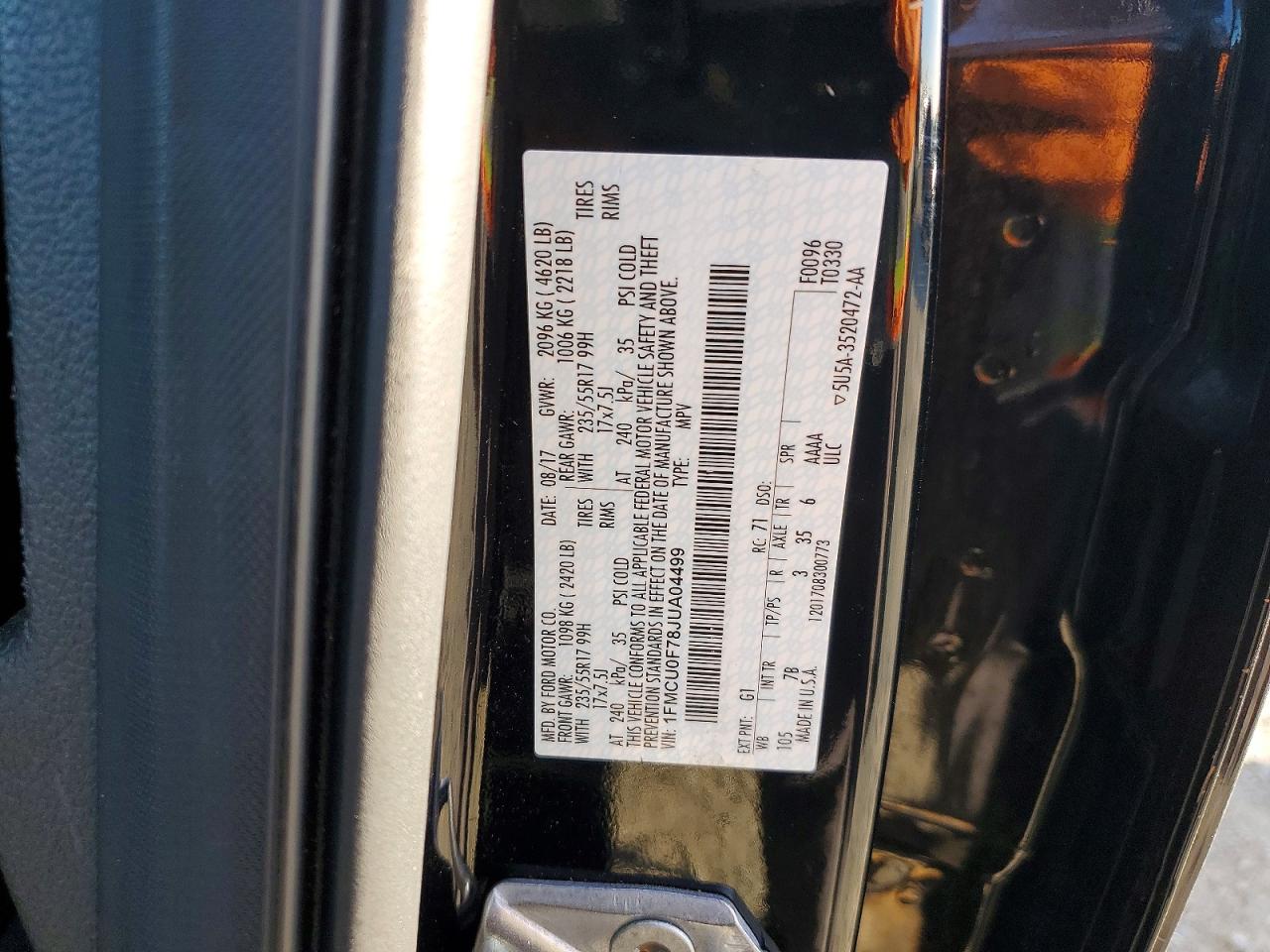 2018 FORD ESCAPE S photo 12