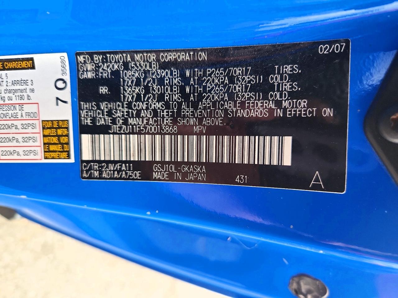 2007 TOYOTA FJ CRUISER BASE photo 25