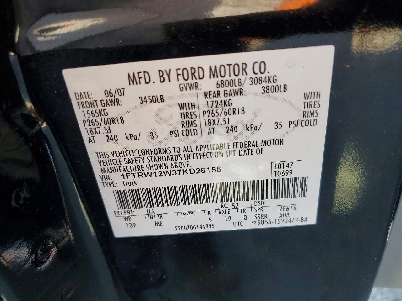 2007 FORD F150 SUPERCREW photo 34