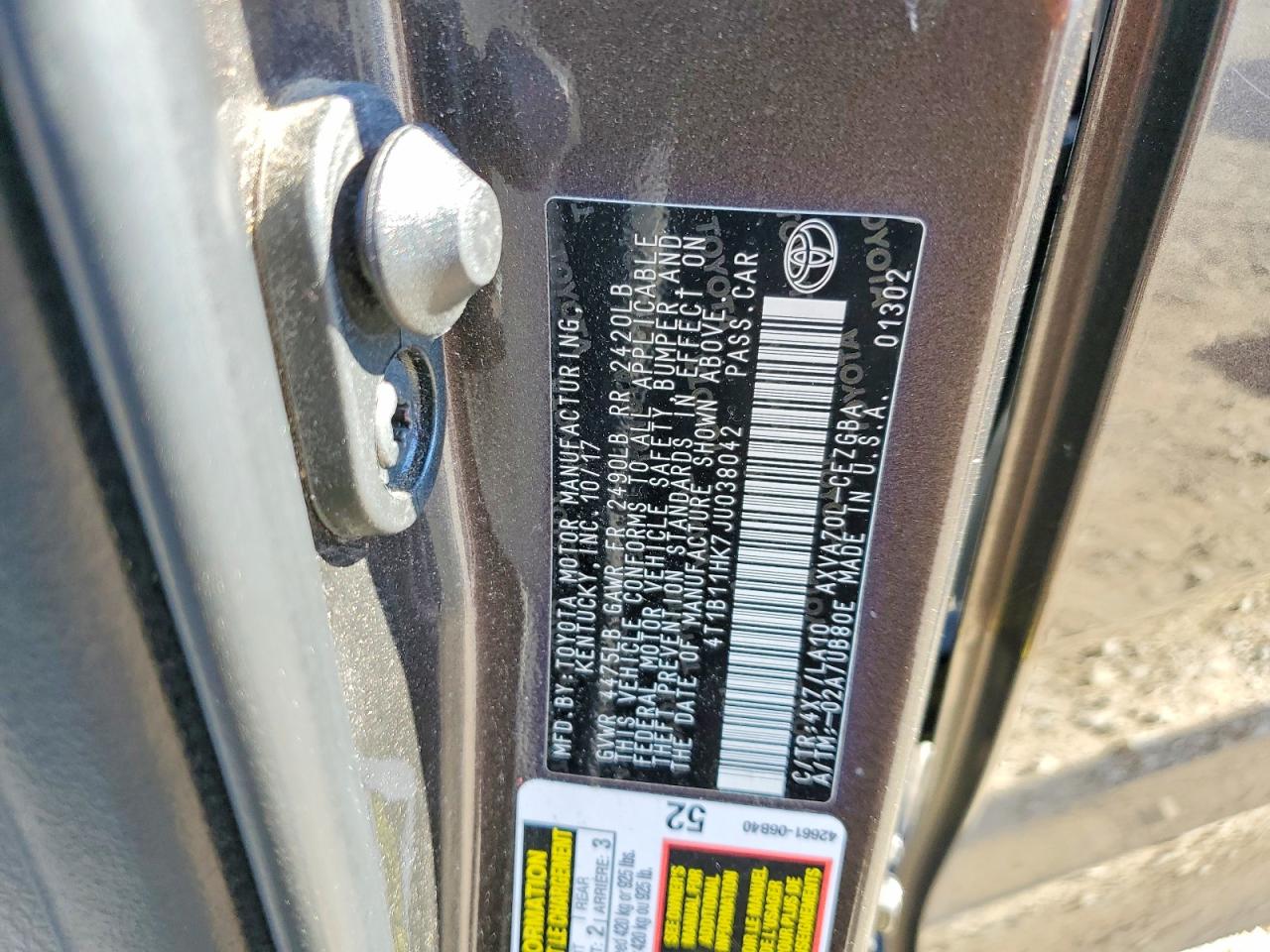 2018 TOYOTA CAMRY XLE photo 12
