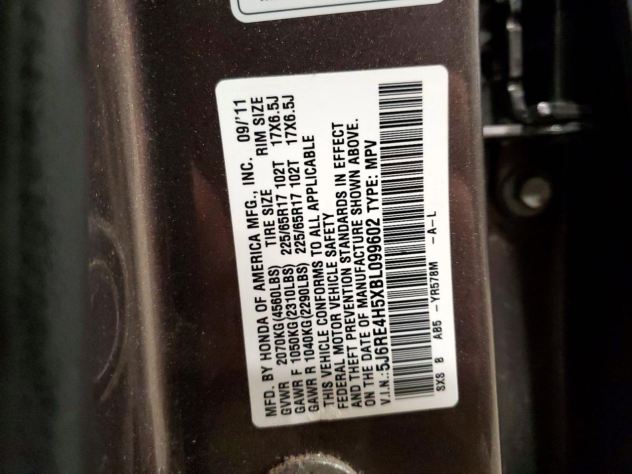 2011 HONDA CR-V EX photo 40