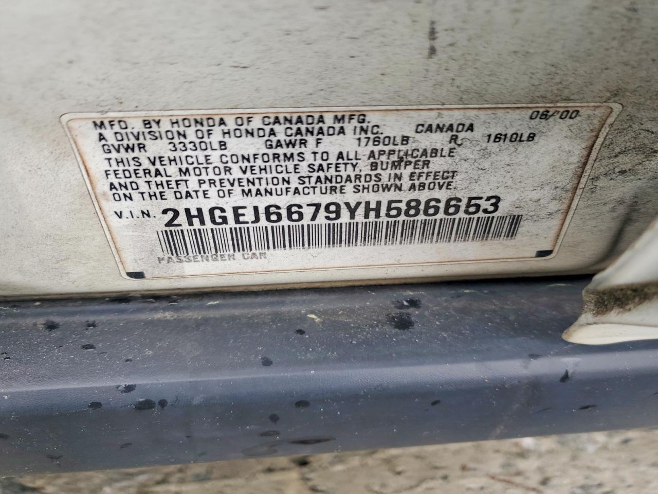2000 HONDA CIVIC LX photo 23