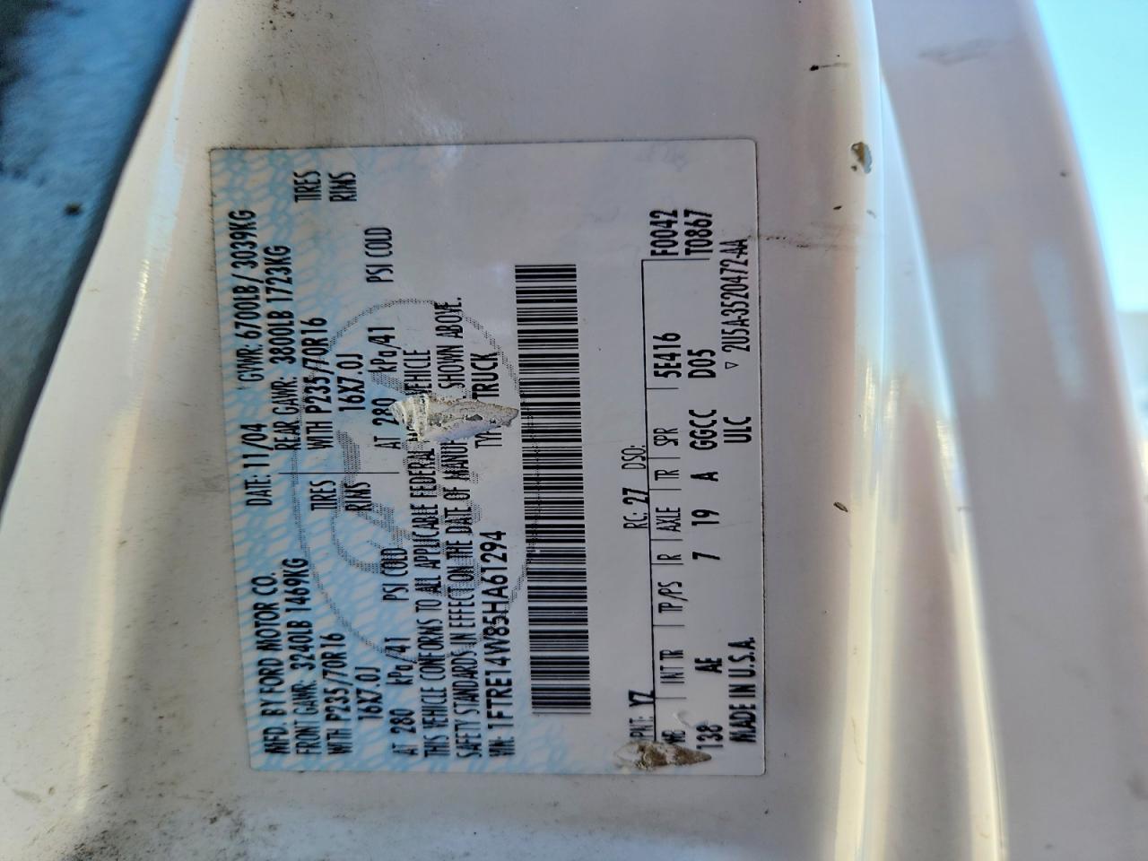 2005 FORD ECONOLINE E150 VAN photo 13
