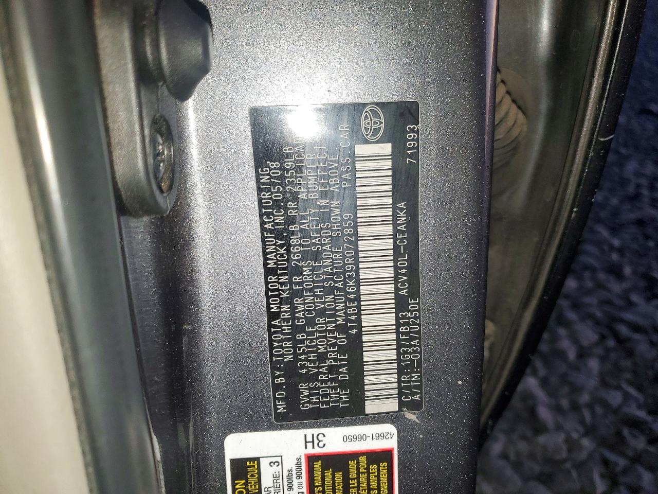 2009 TOYOTA CAMRY LE photo 13