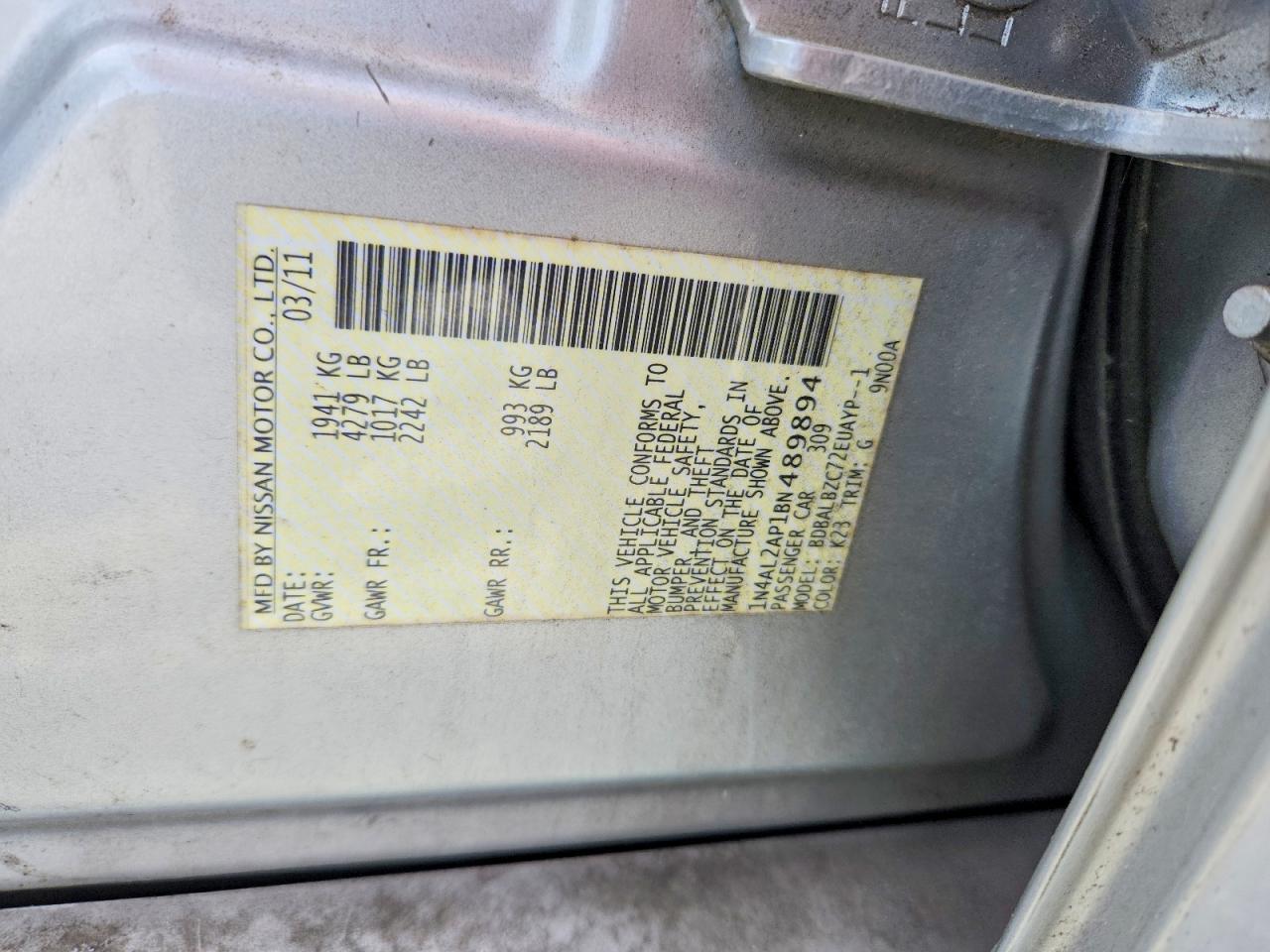 2011 NISSAN ALTIMA 2.5 photo 34