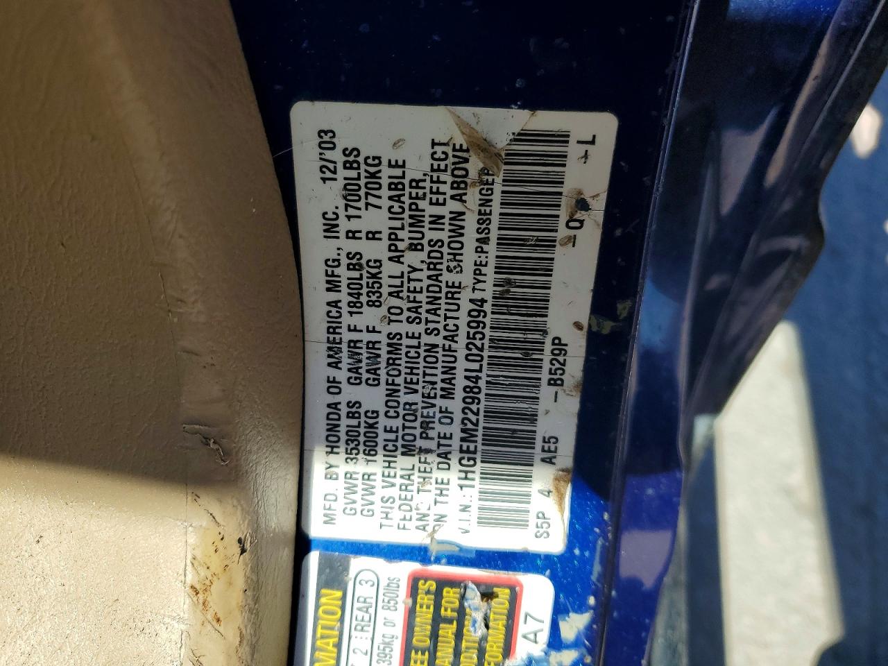 2004 HONDA CIVIC EX photo 12