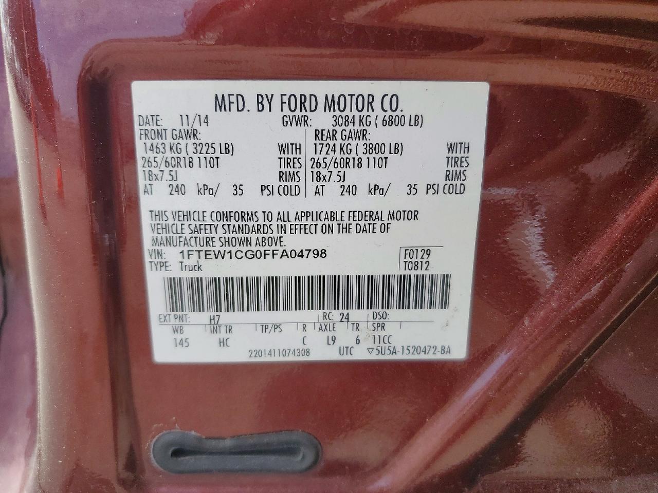 2015 FORD F150 SUPERCREW photo 25