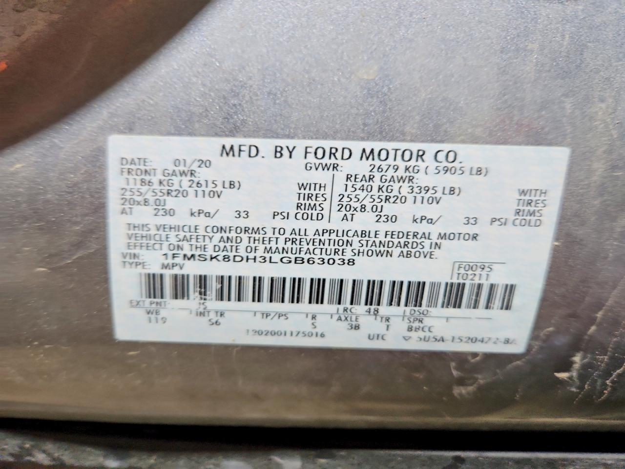 2020 FORD EXPLORER XLT photo 14