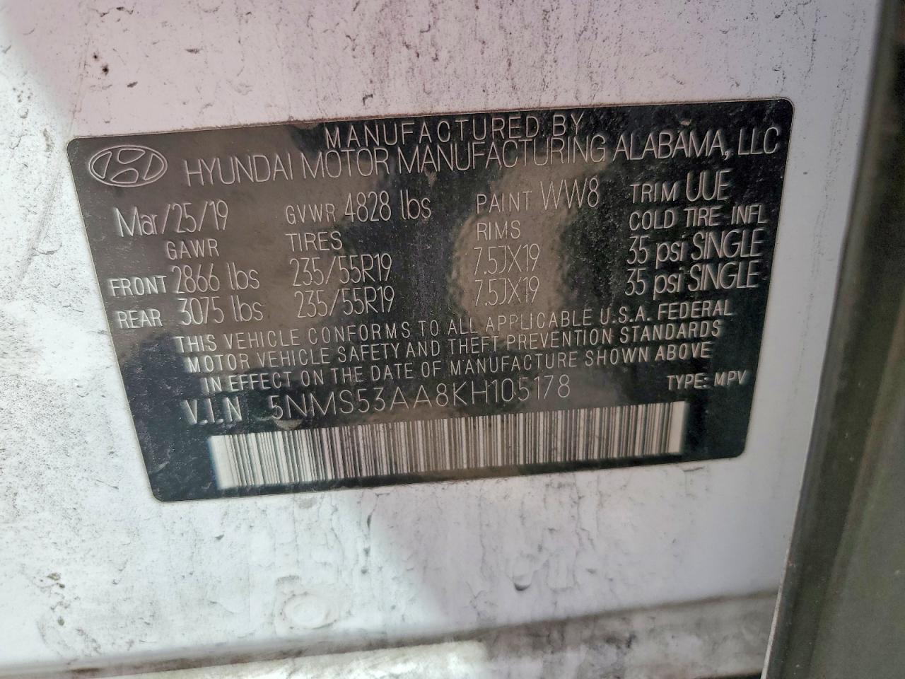 2019 HYUNDAI SANTA FE LIMITED 2.0T photo 25