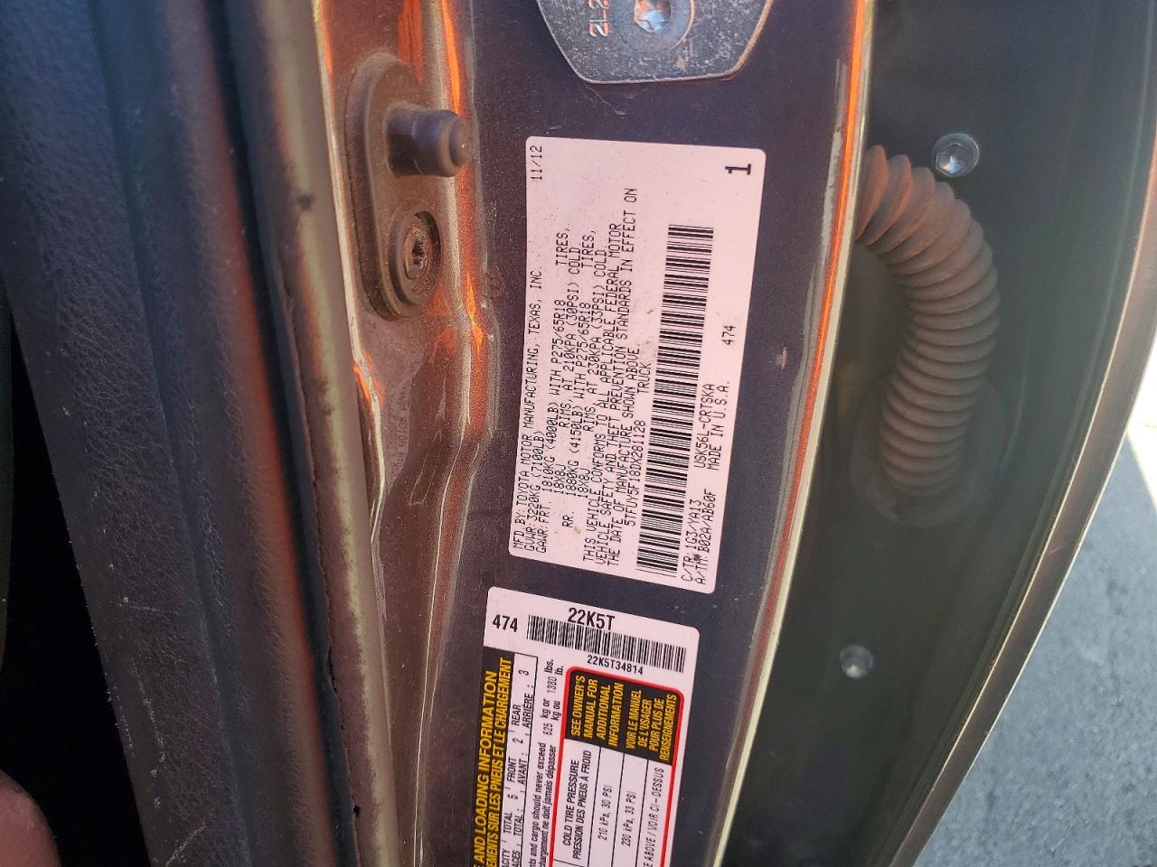 2013 TOYOTA TUNDRA GRADE photo 12