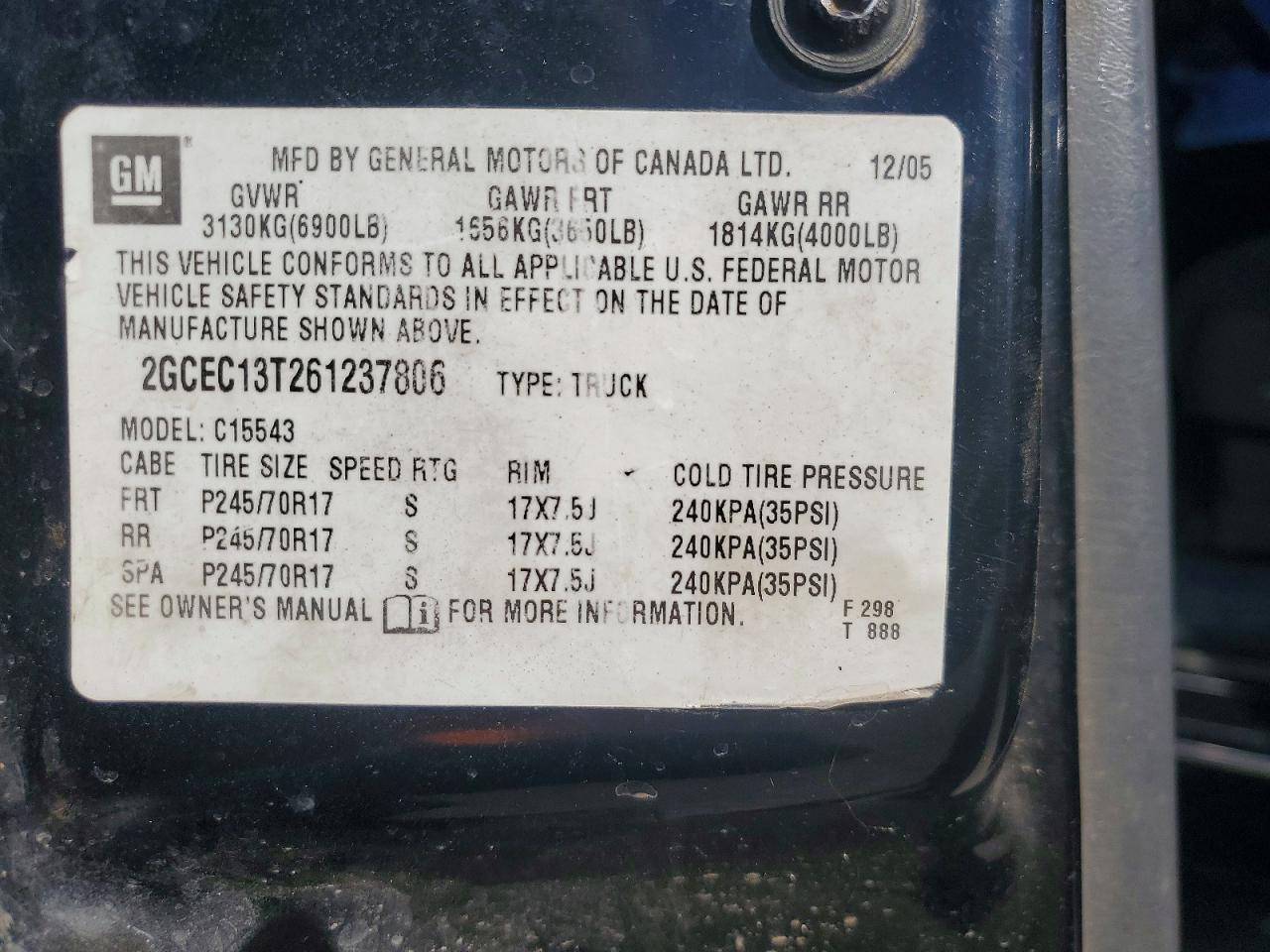 2006 CHEVROLET SILVERADO C1500 photo 13