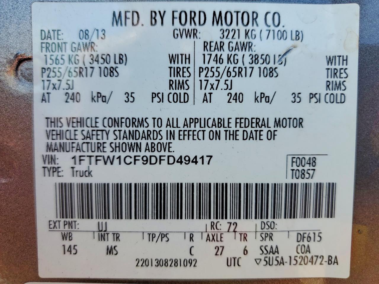 2013 FORD F150 SUPERCREW photo 12