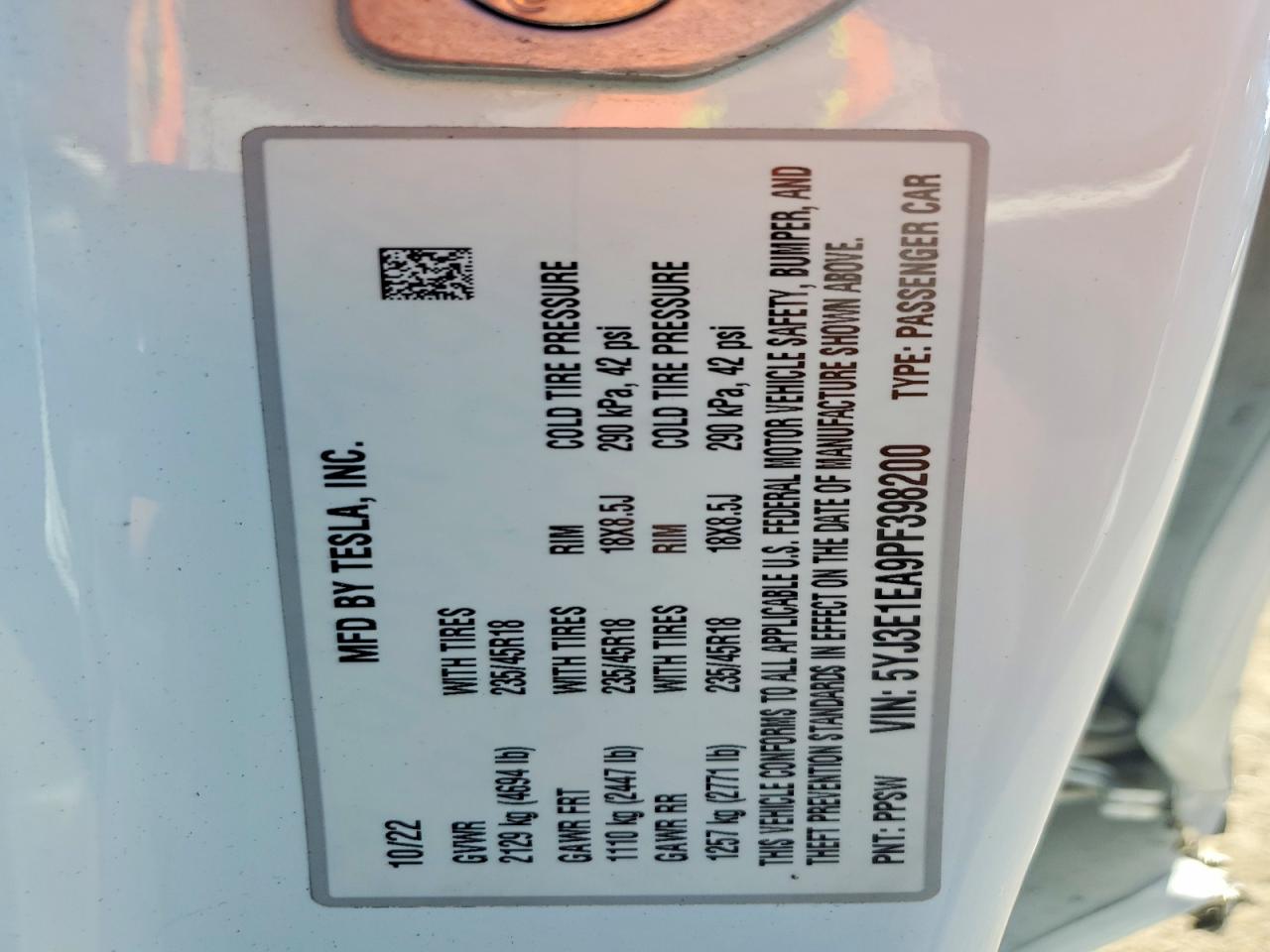 2023 TESLA MODEL 3 photo 12