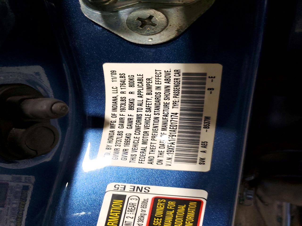 2010 HONDA CIVIC EXL photo 12