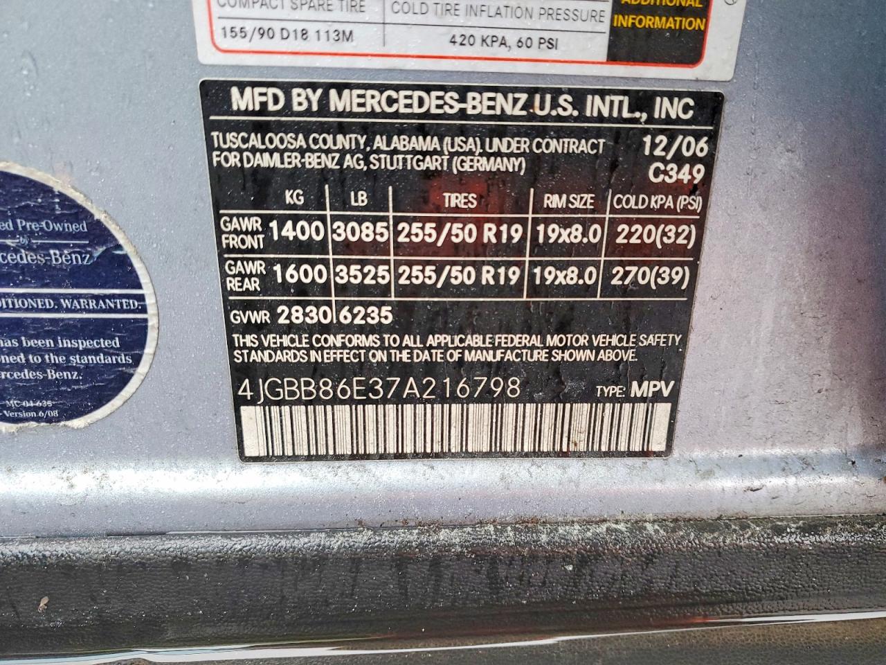 2007 MERCEDES-BENZ ML 350 photo 34