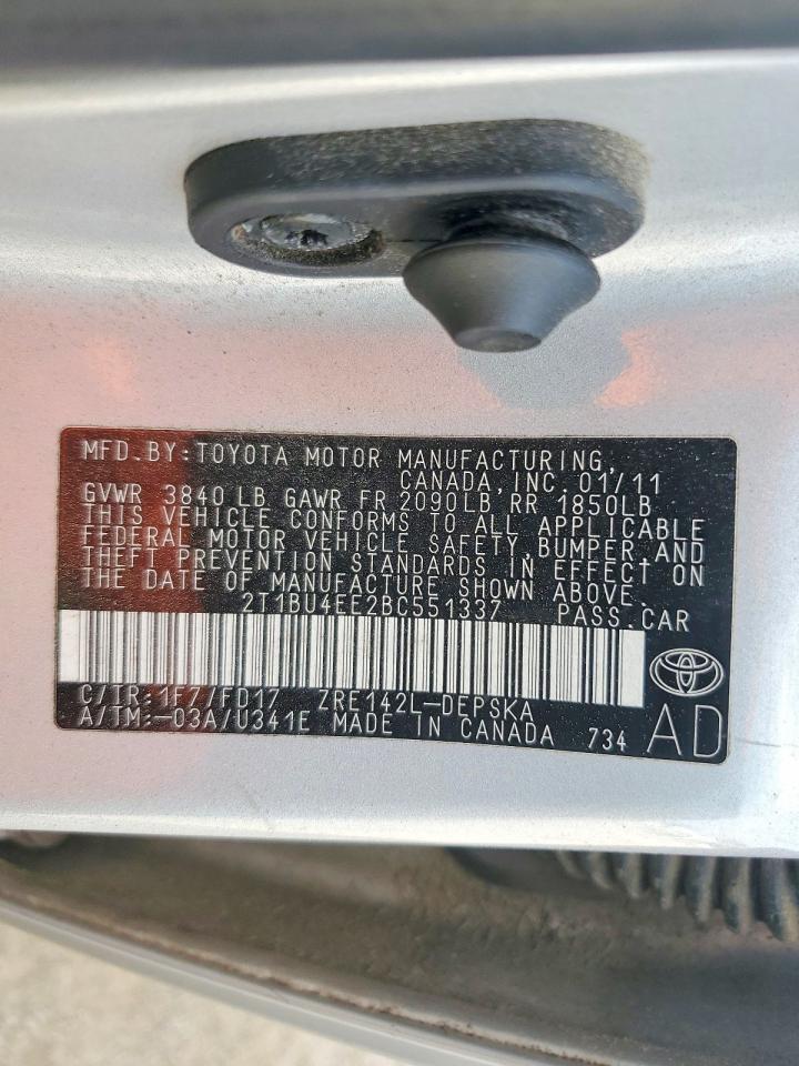 2011 TOYOTA COROLLA S photo 13