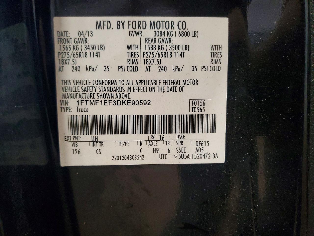 2013 FORD F150 photo 12