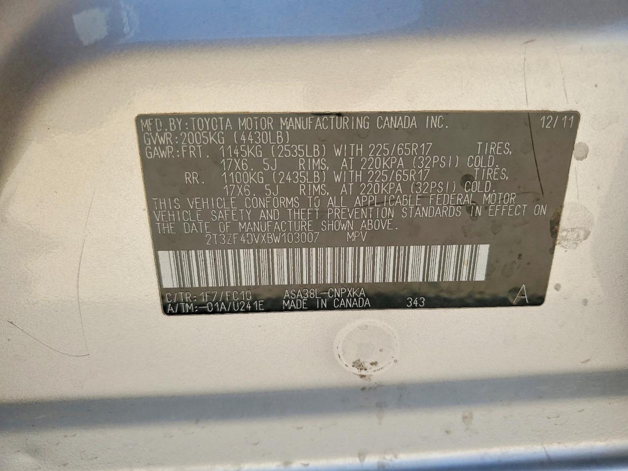 2011 TOYOTA RAV4 BASE photo 34