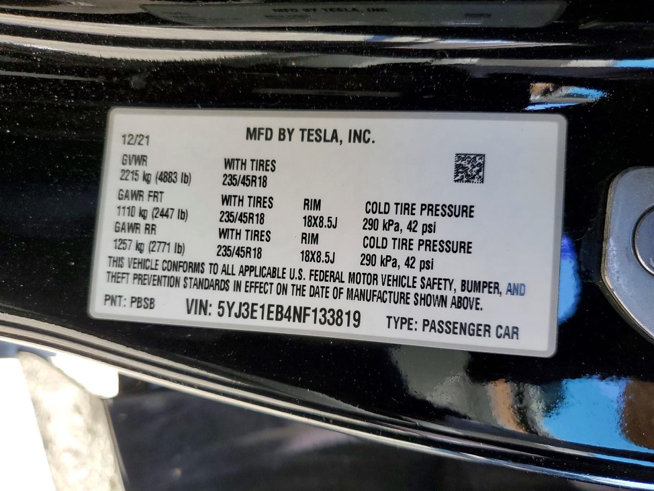 2022 TESLA MODEL 3 photo 23