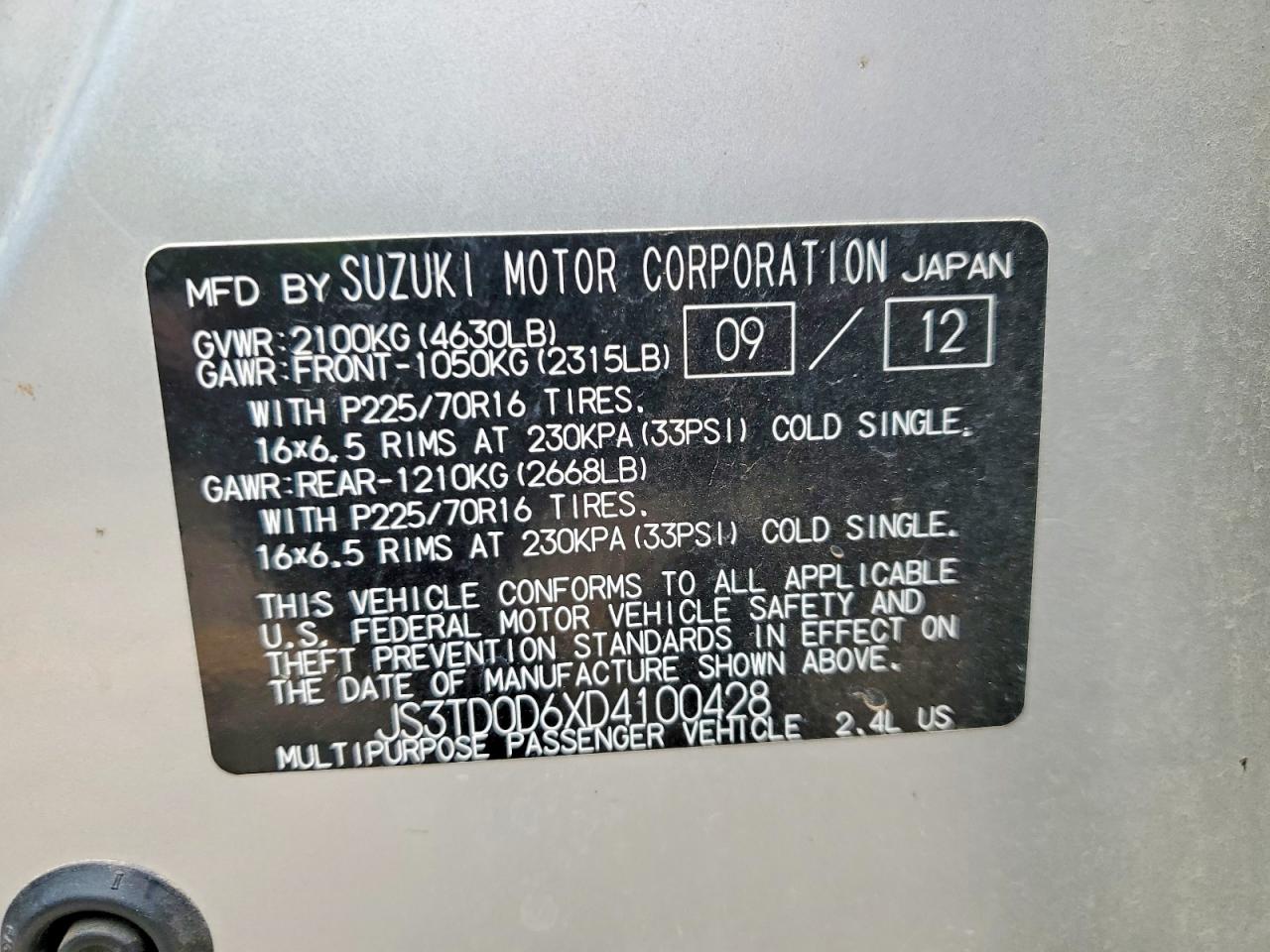 2013 SUZUKI GRAND VITARA PREMIUM photo 23