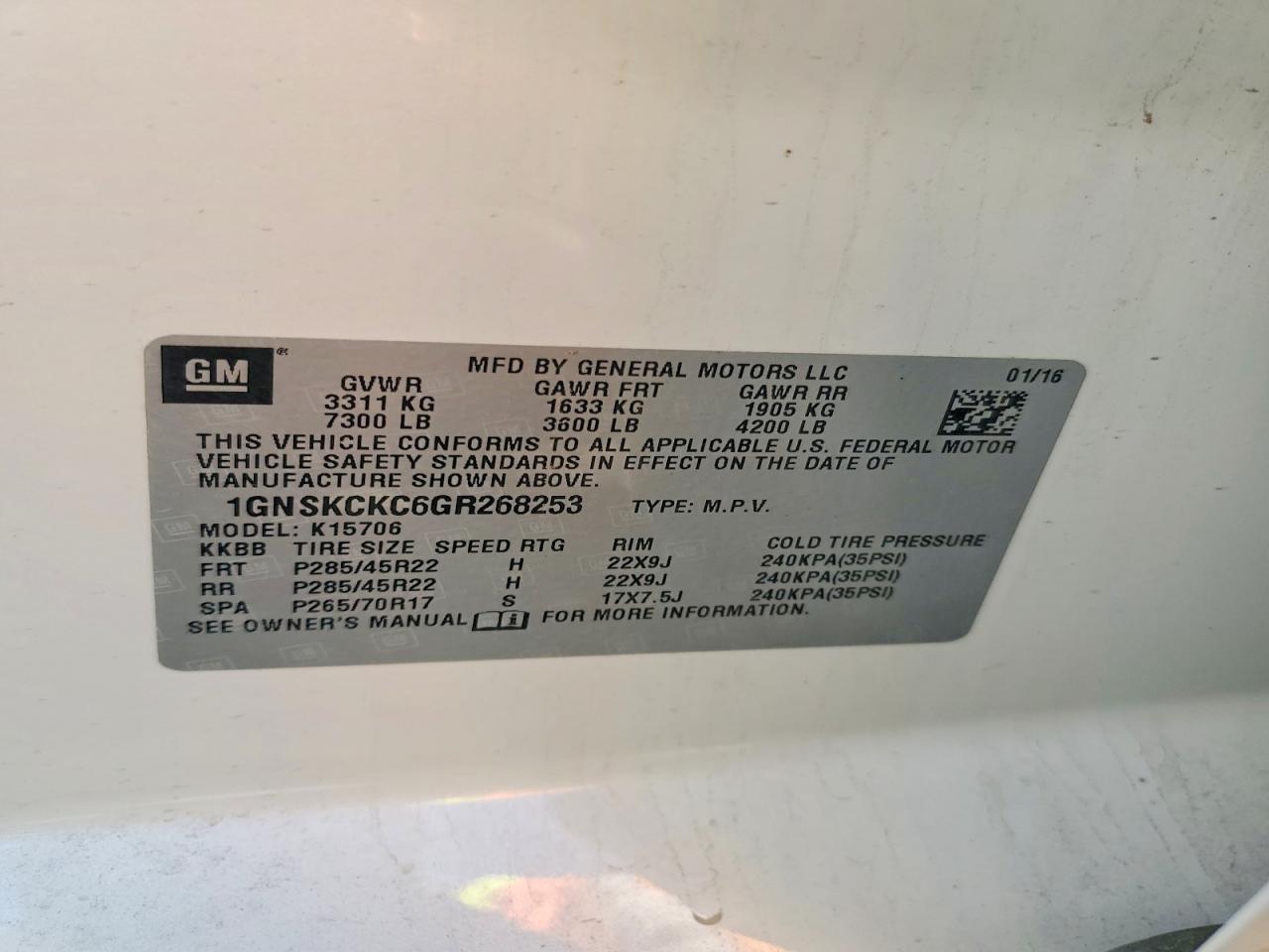 2016 CHEVROLET TAHOE K1500 LTZ photo 14