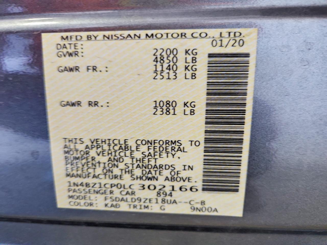 2020 NISSAN LEAF SV PLUS photo 13