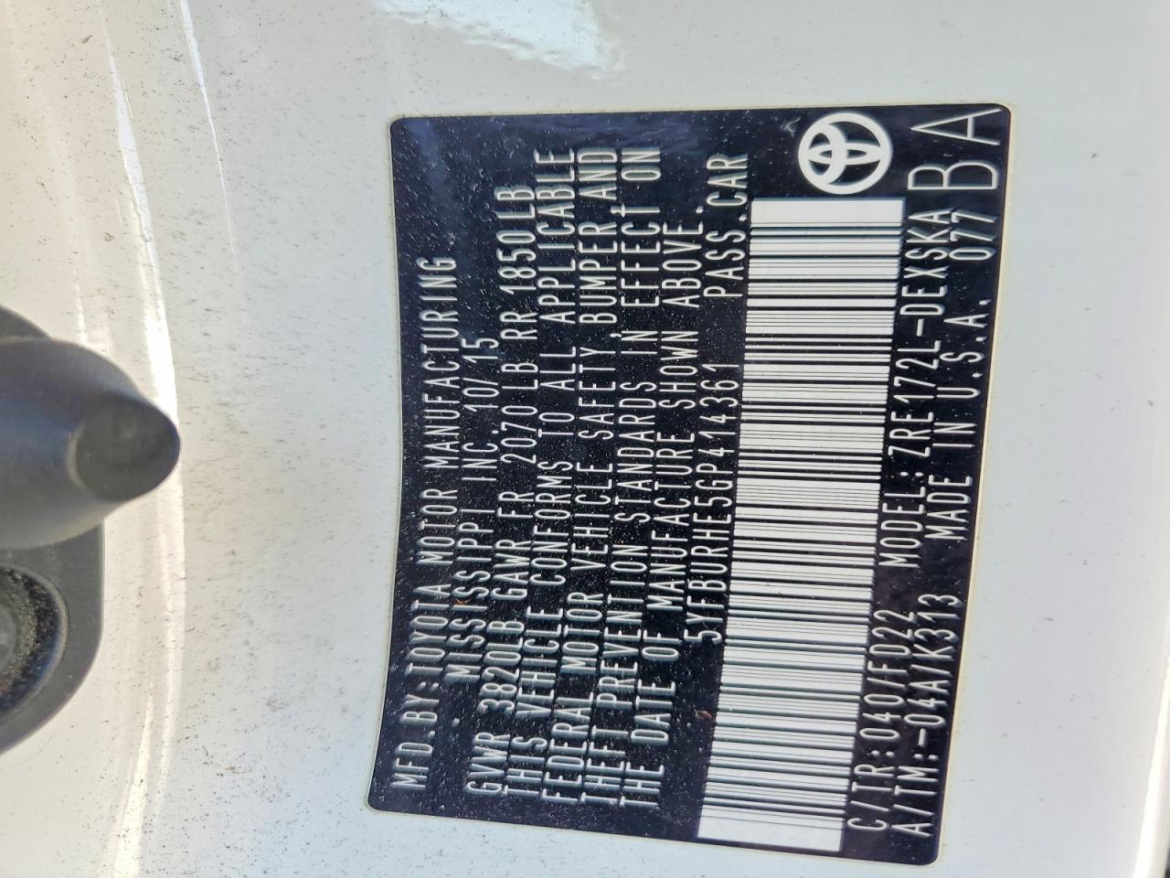 2016 TOYOTA COROLLA S photo 13