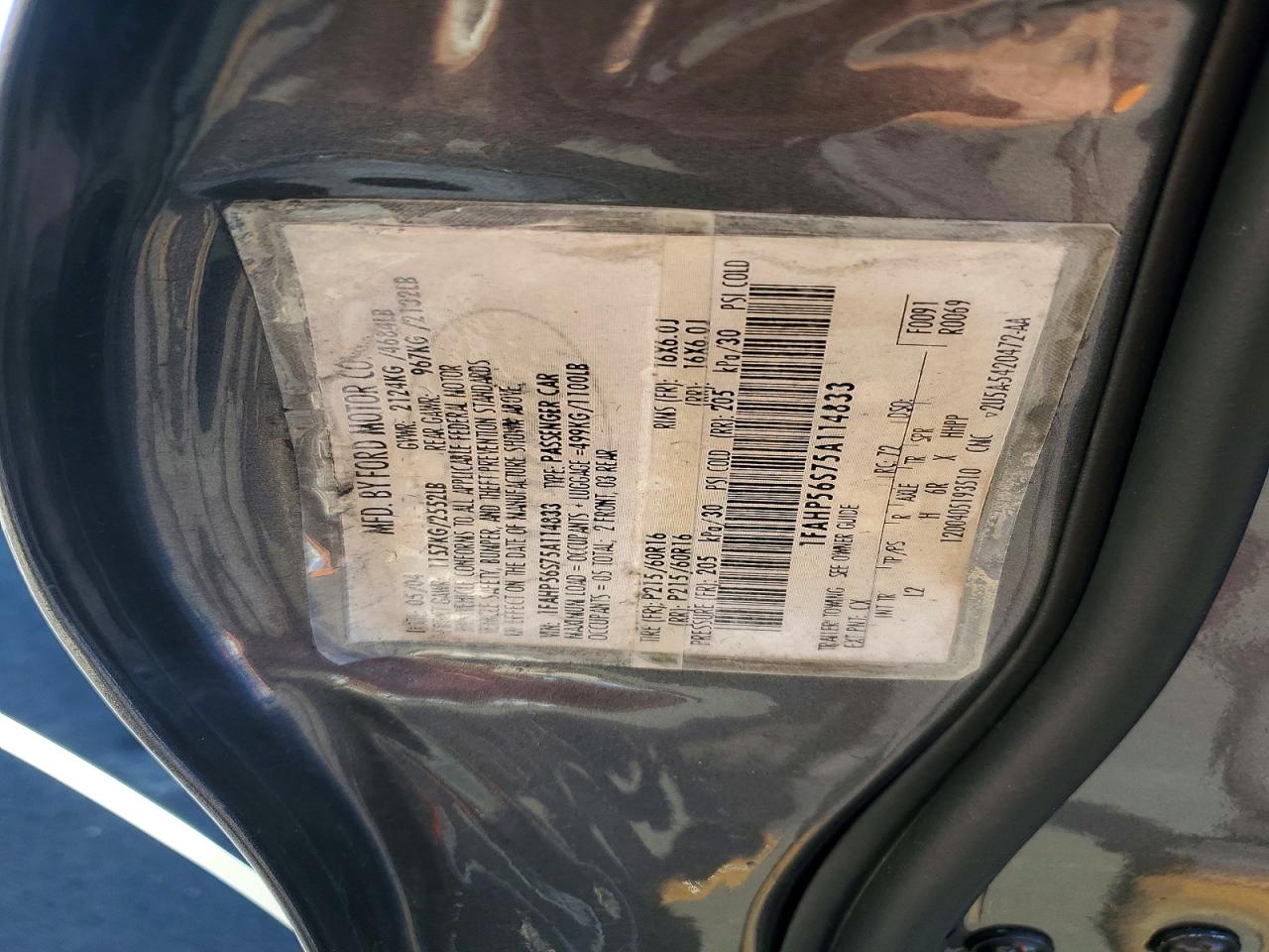 2005 FORD TAURUS SEL photo 12