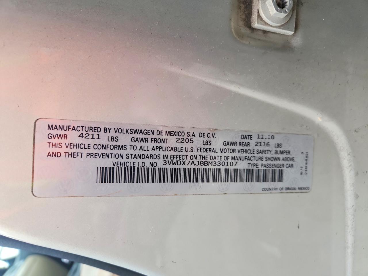 2011 VOLKSWAGEN JETTA SE photo 12