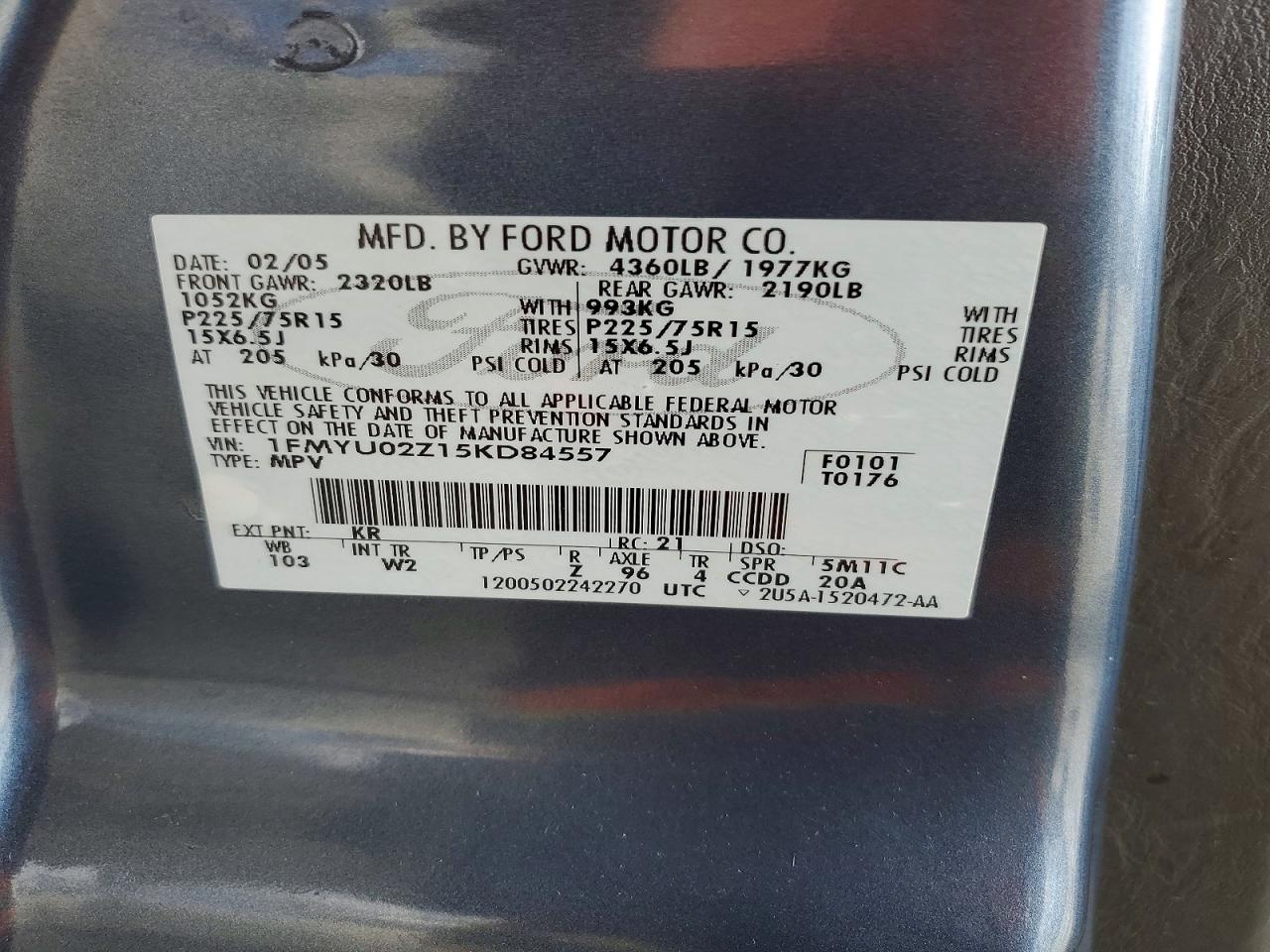 2005 FORD ESCAPE XLS photo 12