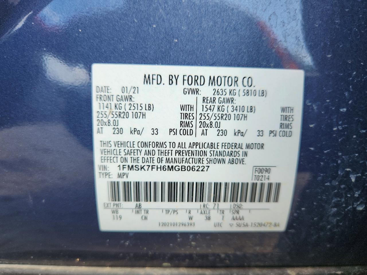 2021 FORD EXPLORER LIMITED photo 13