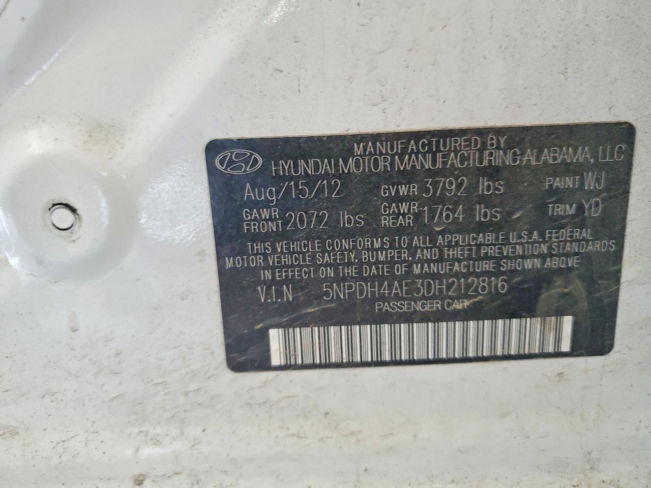 2013 HYUNDAI ELANTRA GLS photo 13